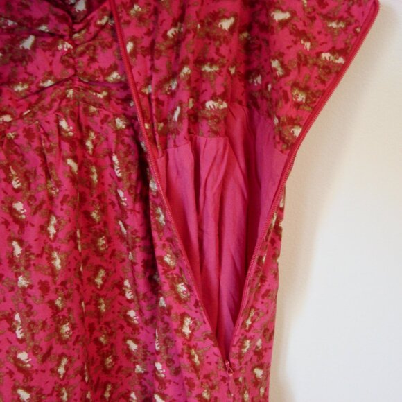 Floral Boho Babydoll Maxi Dress Pink Sweetheart Neckline Sleeveless Medium - Picture 9 of 15